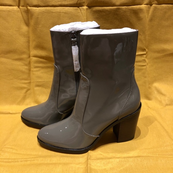 Splendid Roselyn Patent Stacked Heel Sock Boots - Picture 3 of 8